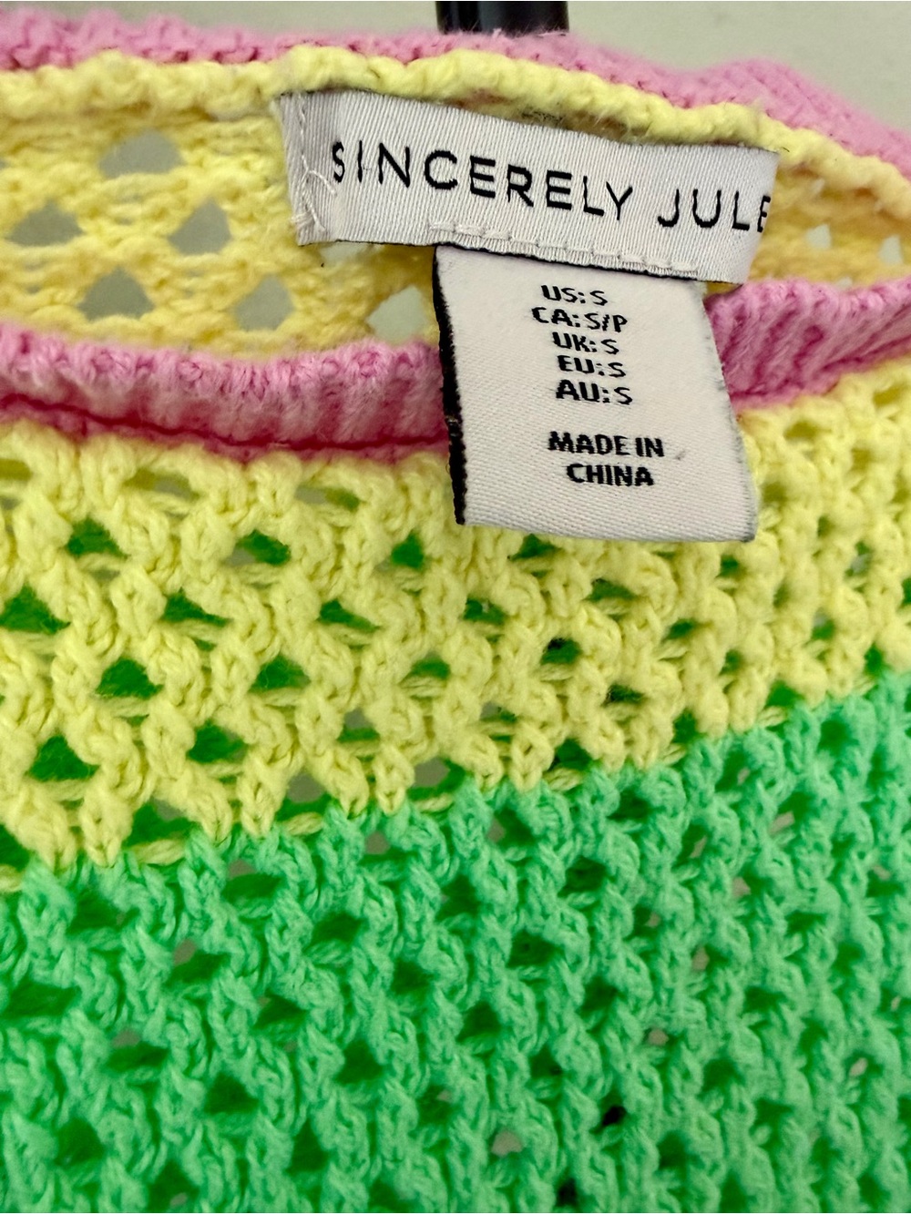 Sincerely Jules Crochet Crop Top with Bell Sleeves Size Small